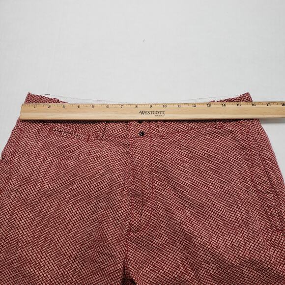Garbstore Chino Shorts Mens 32 Red Pattern 10" Luxury Cotton Summer Japan London - Picture 4 of 16
